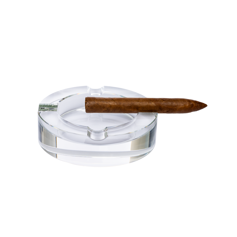 Crystal Ashtray by Quality Importers Crystal Round ROUND 4 STICK