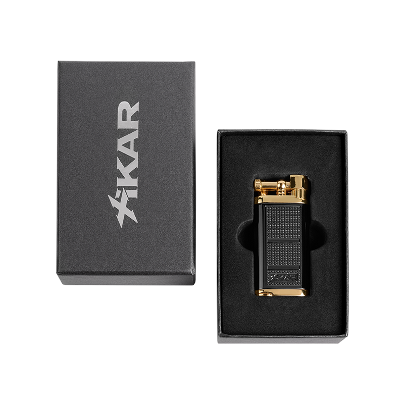 Xikar Pipeline Lighter Black & Gold SOFT