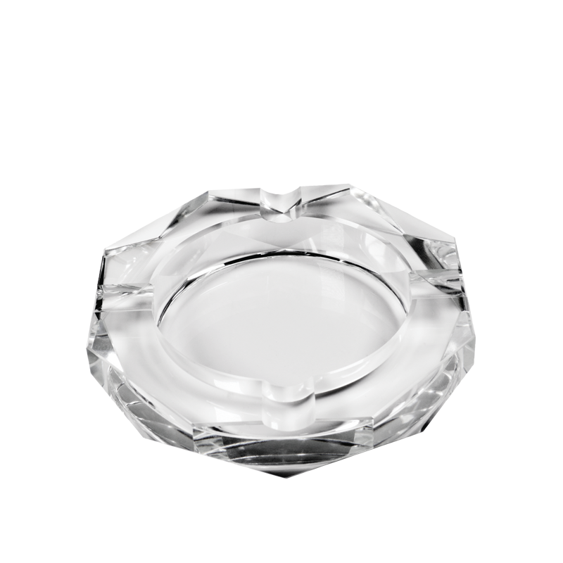 Quality Importers Crystal Cigar Ashtray Black SQUARE