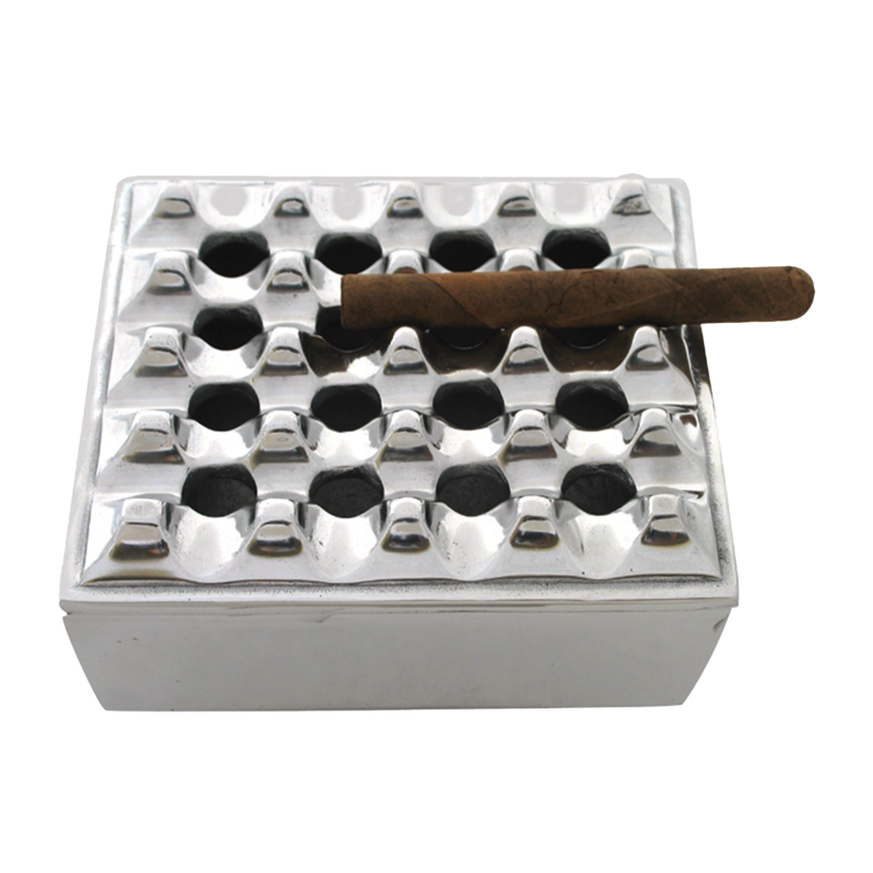 QUALITY IMPORTERS ASHTRAY STAINLESS STEEL FINISH ROUND