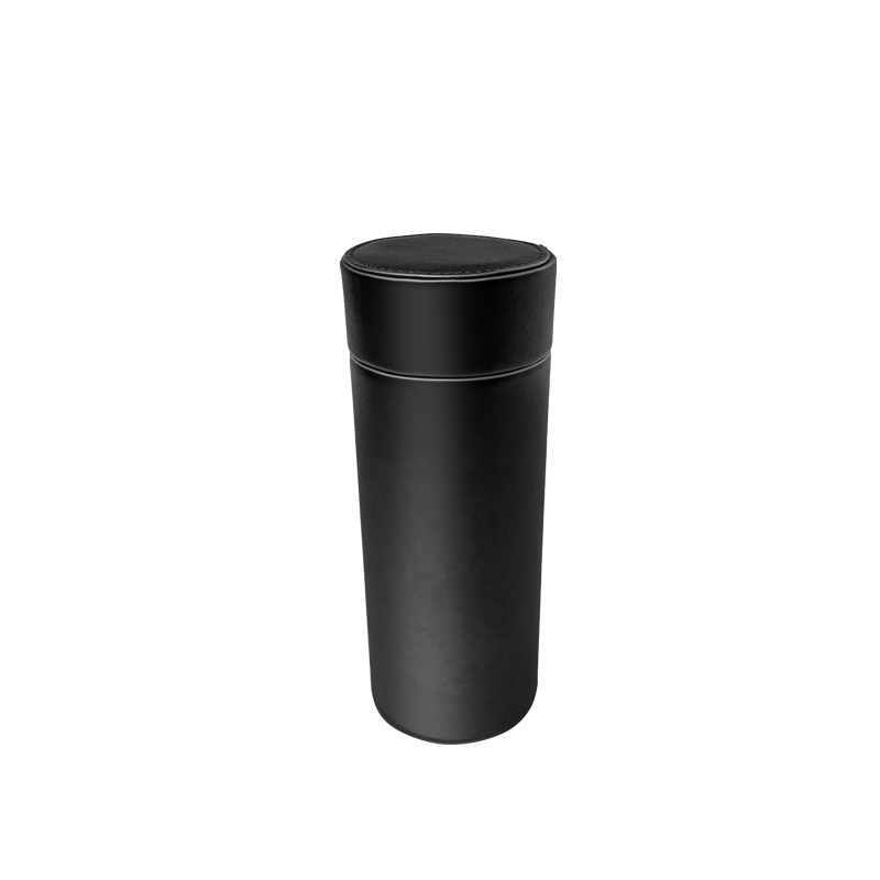 Leather Humidor Tube Black TRAVEL