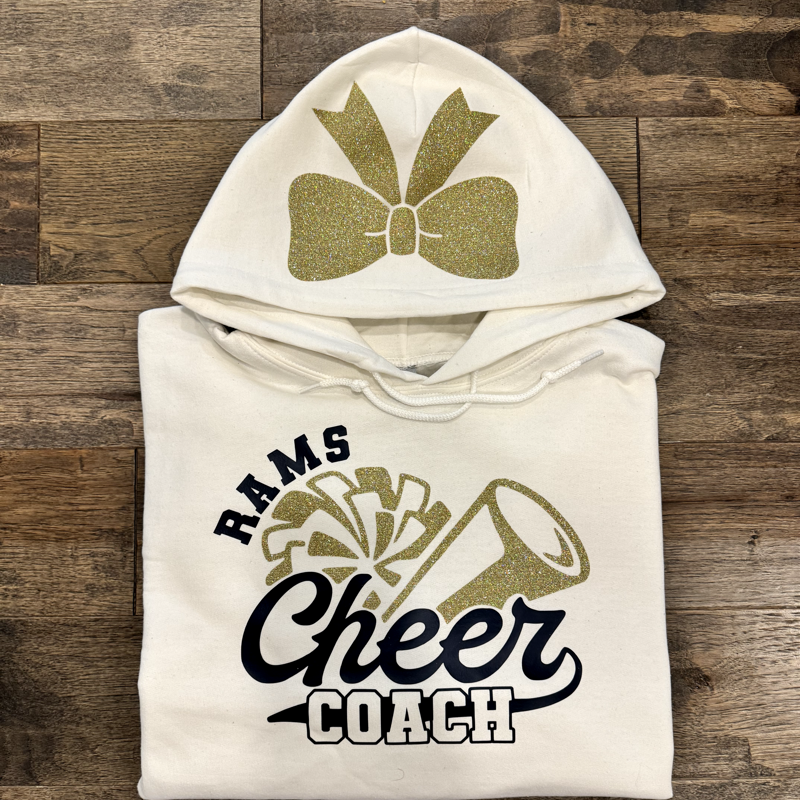 Custom Cheer Coach Hoodie - Front and Back Design (T-Shirt)