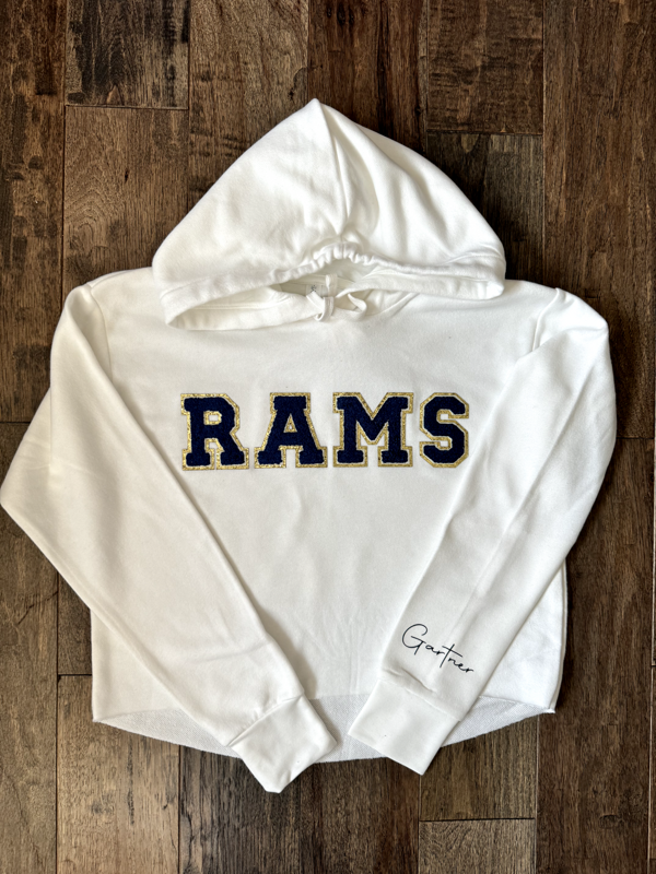 Rams Varsity Patch Cropped Sweatshirt (XS)