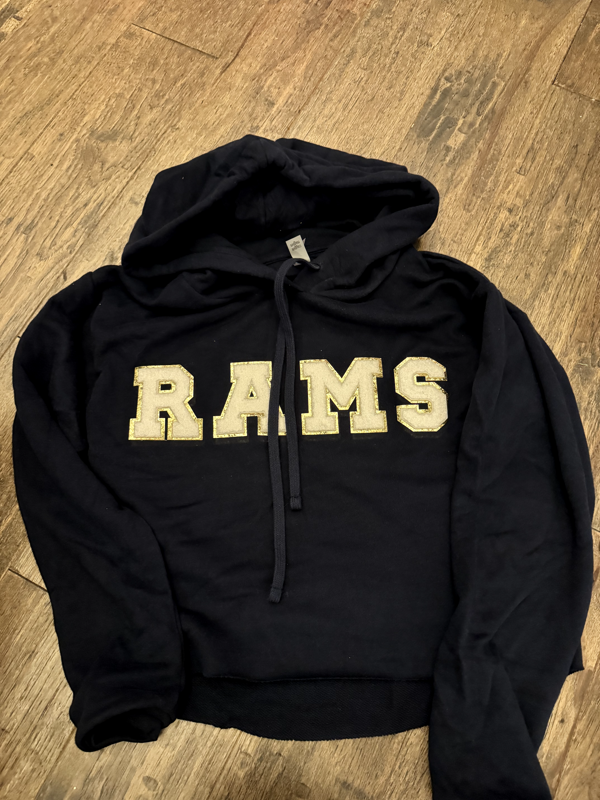 Rams Varsity Patch Cropped Sweatshirt (XS)