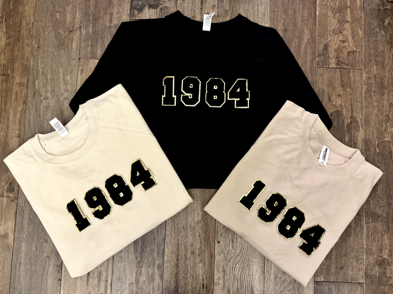 Birthday Year Patch Sweatshirt (Crewneck Sweatshirt)