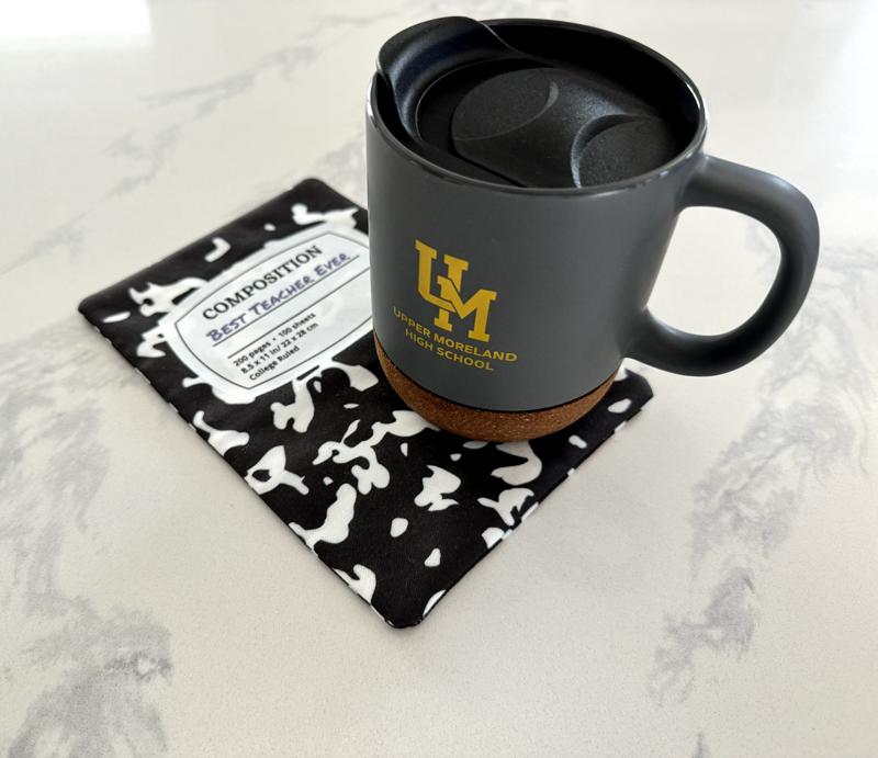 Composition Notebook Style Mug Rug