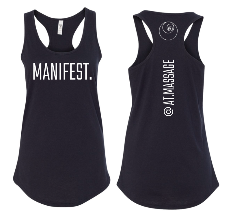 Andrea Tweten Massage - Manifest Black Women's Racerback Tank