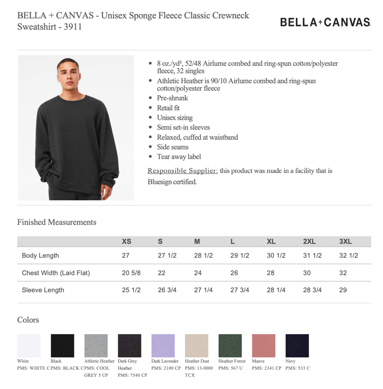 Bella Canvas Unisex Crewneck Sweatshirt