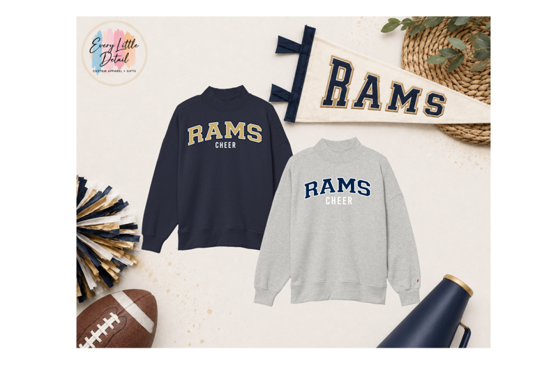 Women's Rams Cheer Mock Neck