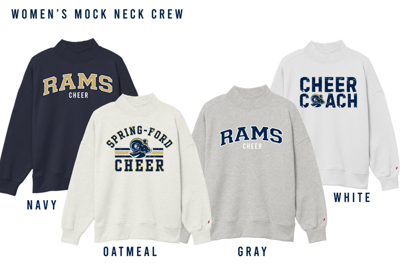 Women's Rams Cheer Mock Neck