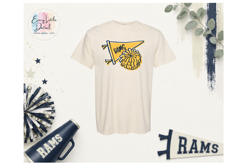 SF Rams Gold Cheer Pennant