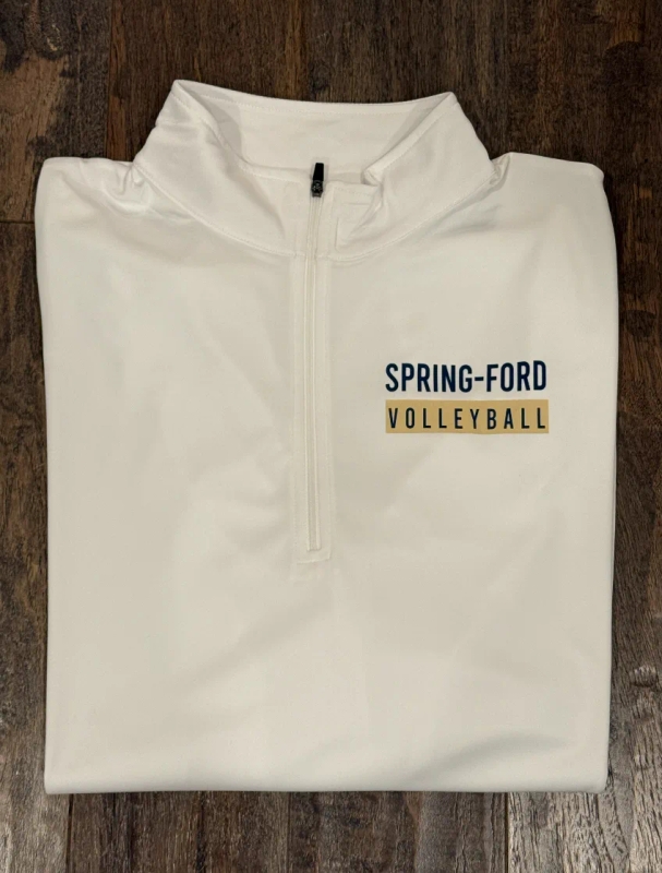 White SF Volleyball Quarter Zip