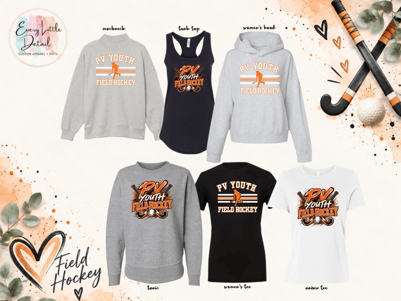 PV Youth Field Hockey Vintage Lines (Women's Racerback Tank Top)
