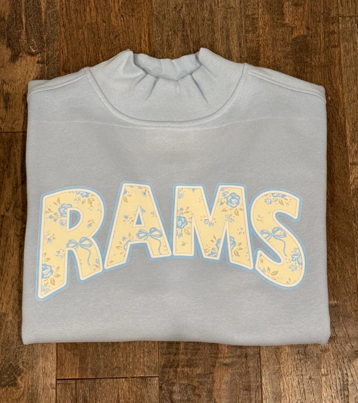 Rams Floral Mock Neck