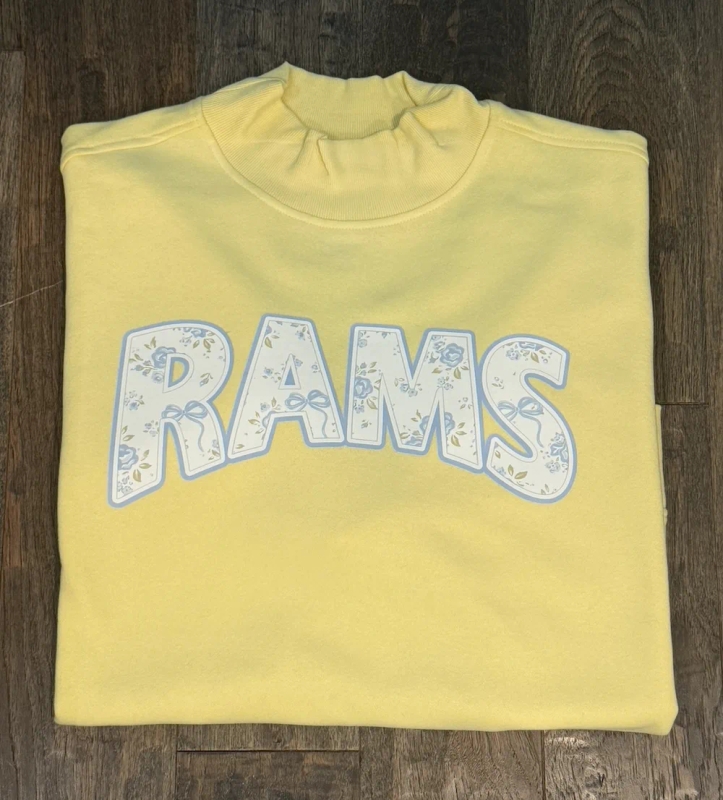 Rams Floral Mock Neck