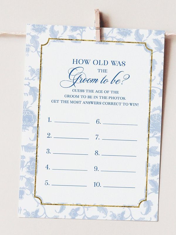 Bridal Shower Games Bundle - Blue Chinoiserie Printable Games - Bridal Bingo - Guess Who Said it - What's in your purse - Wishes for bride