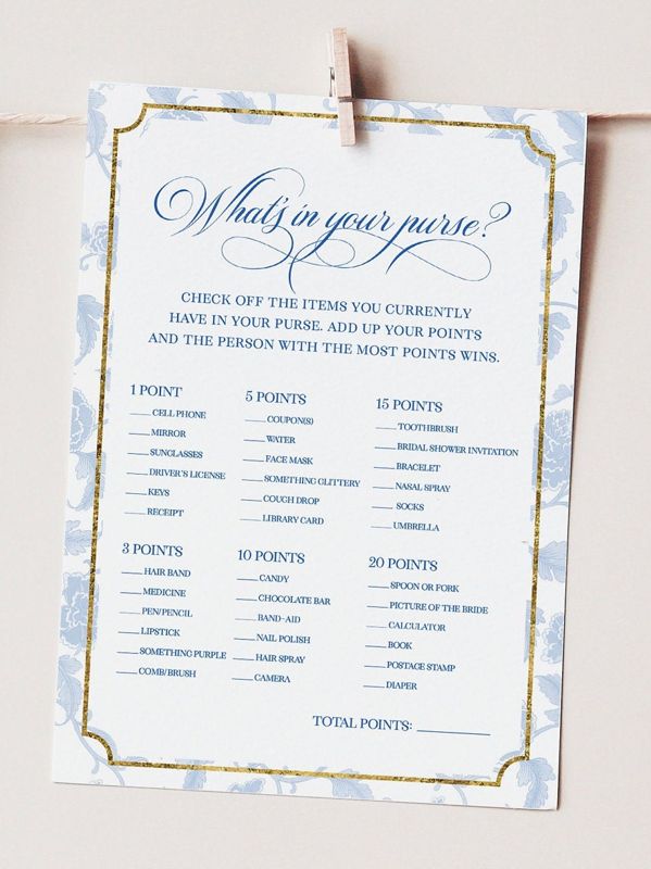 Bridal Shower Games Bundle - Blue Chinoiserie Printable Games - Bridal Bingo - Guess Who Said it - What's in your purse - Wishes for bride