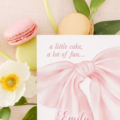 Bow First Birthday Invitations, Preppy Pink Bow Invites, Watercolor Bow, Little Lady, Girl 1st Birthday, Fancy Garden Party, Whimsical Bow (10 printed invitations, Plain White Envelopes)