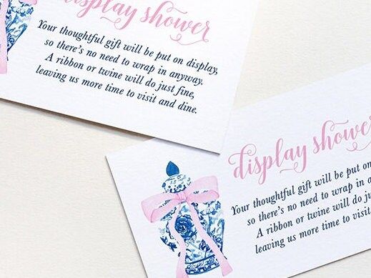 Display Shower Insert Card, Baby Shower Unwrapped, Don't wrap gift, printed cards (20 printed cards)