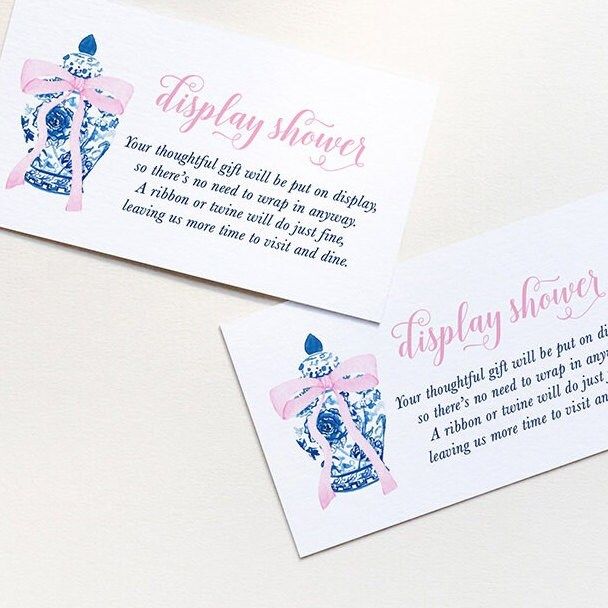 Display Shower Insert Card, Baby Shower Unwrapped, Don't wrap gift, printed cards (20 printed cards)