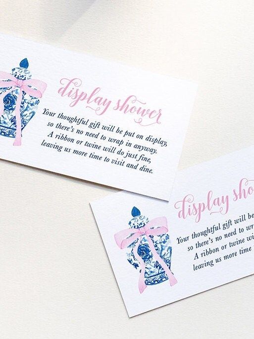 Display Shower Insert Card, Baby Shower Unwrapped, Don't wrap gift, printed cards (20 printed cards)