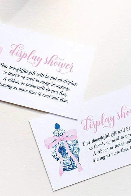 Display Shower Insert Card, Baby Shower Unwrapped, Don't wrap gift, printed cards (20 printed cards)
