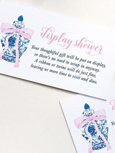 Display Shower Insert Card, Baby Shower Unwrapped, Don't wrap gift, printed cards (20 printed cards)