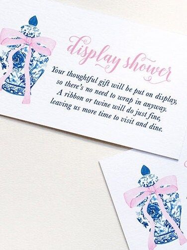 Display Shower Insert Card, Baby Shower Unwrapped, Don't wrap gift, printed cards (20 printed cards)
