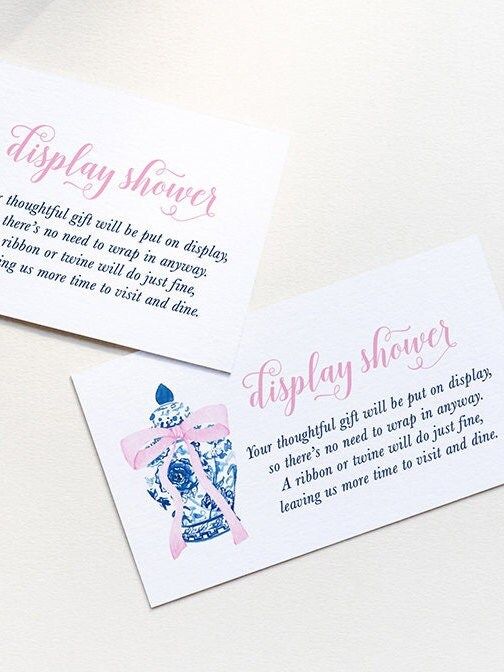 Display Shower Insert Card, Baby Shower Unwrapped, Don't wrap gift, printed cards (20 printed cards)