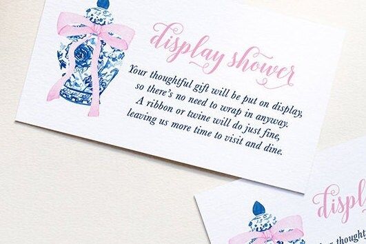 Display Shower Insert Card, Baby Shower Unwrapped, Don't wrap gift, printed cards (20 printed cards)