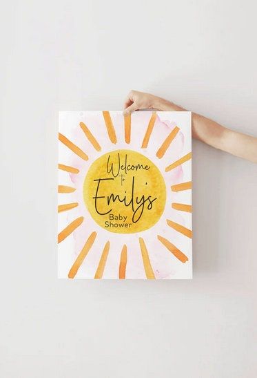 Sunshine Welcome Sign - Pink Sunshine - My Sunshine Baby Shower Welcome Sign - Boho Baby Shower - Printed 18x24" Poster - Welcome Poster (18x24")