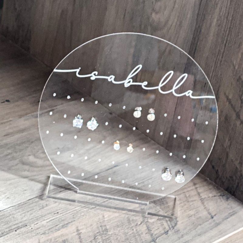 Earring Holder for Girl, Modern Earring Stand, Personalized Kids Gift, Acrylic Earring Display, Jewelry Organizer, Girls Earring Organizer
