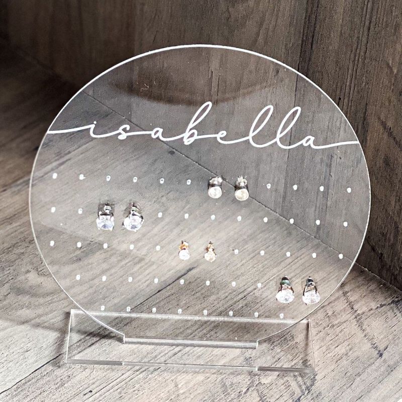 Earring Holder for Girl, Modern Earring Stand, Personalized Kids Gift, Acrylic Earring Display, Jewelry Organizer, Girls Earring Organizer