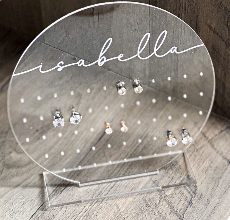 Earring Holder for Girl, Modern Earring Stand, Personalized Kids Gift, Acrylic Earring Display, Jewelry Organizer, Girls Earring Organizer