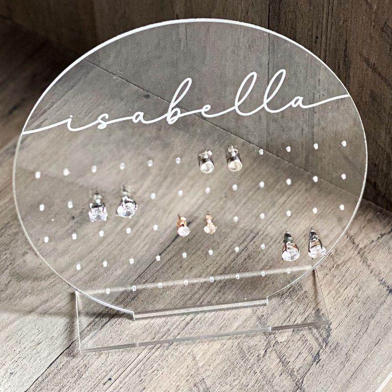 Earring Holder for Girl, Modern Earring Stand, Personalized Kids Gift, Acrylic Earring Display, Jewelry Organizer, Girls Earring Organizer