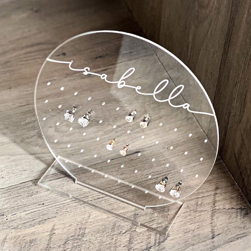 Earring Holder for Girl, Modern Earring Stand, Personalized Kids Gift, Acrylic Earring Display, Jewelry Organizer, Girls Earring Organizer