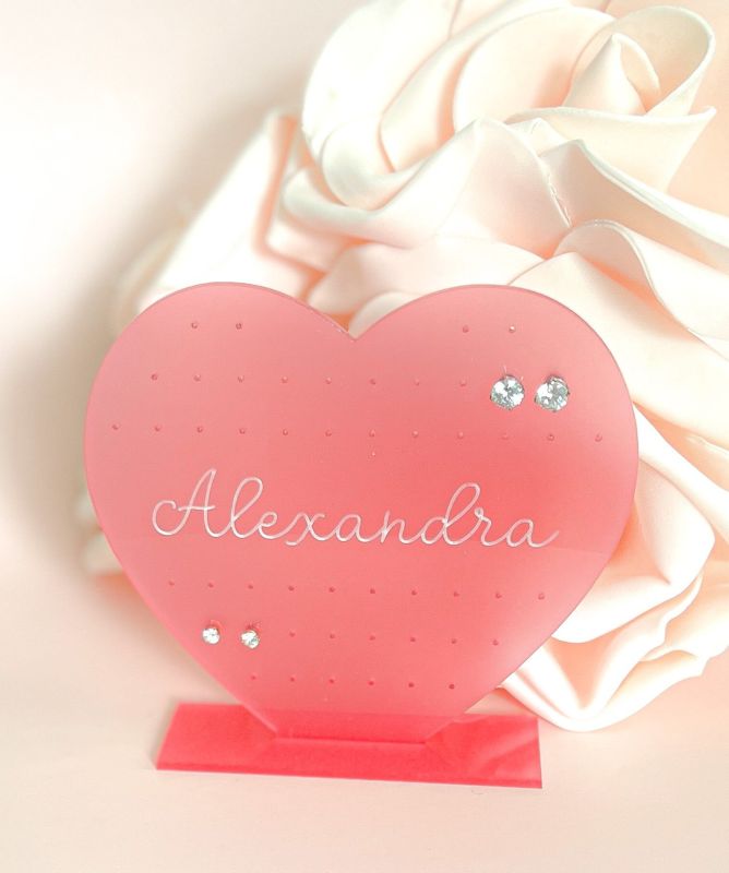 Earring Holder for Girl, Earring Stand, Personalized Kids Gift, Pink Acrylic Earring Display, Jewelry Organizer, Girls Earring Organizer