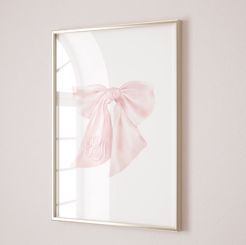 Baby Girl Wall Art Print for Nursery - Pink Bow 8x10 Watercolor Art Print - Girl Room Decor - Baby Girl Nursery - Grandmillenial Girl Room (5x7)
