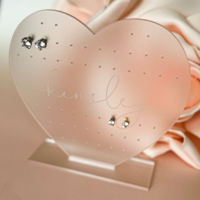 Stud Earring Holder, Earring Stand, Personalized Kids Gift, Frosted Acrylic Earring Display, Jewelry Organizer, Girls Earring Organizer