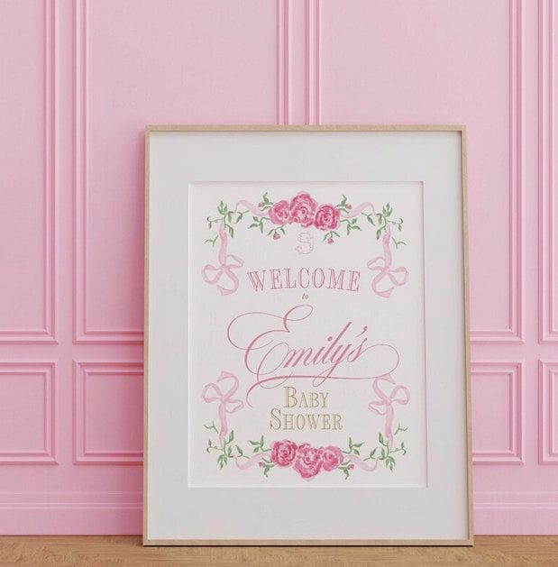 Fancy Girl Baby Shower Welcome Sign - 18x24" welcome poster printable - sip and see - baby sprinkle - fancy bridal shower