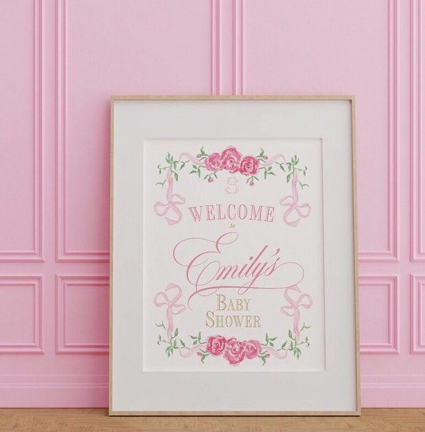 Fancy Girl Baby Shower Welcome Sign - 18x24" welcome poster printable - sip and see - baby sprinkle - fancy bridal shower
