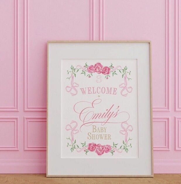 Fancy Girl Baby Shower Welcome Sign - 18x24" welcome poster printable - sip and see - baby sprinkle - fancy bridal shower