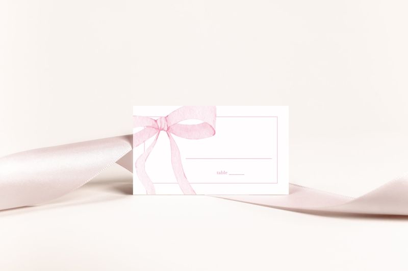 Printed Escort Cards - Pink Bow Baby Shower Place Cards - Preppy Pink Grandmillenial - Baby Shower Escort Cards - Pink Baby Sprinkle (20 escort cards)