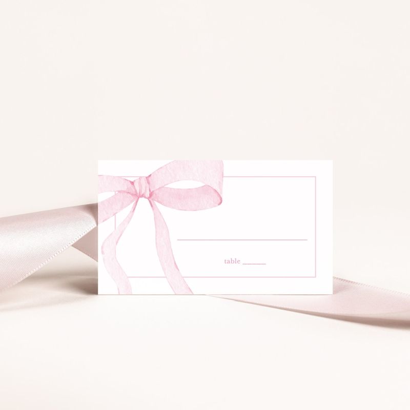 Printed Escort Cards - Pink Bow Baby Shower Place Cards - Preppy Pink Grandmillenial - Baby Shower Escort Cards - Pink Baby Sprinkle (20 escort cards)