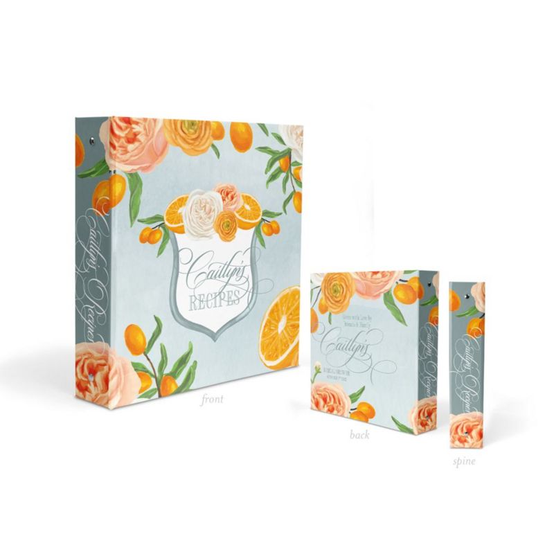 Recipe Book Binder with Orange Mimosa Theme, Recipes for Bride, Blank Cookbook - Custom 3 Ring Binder - Bridal Shower Gift - Gift for Bride