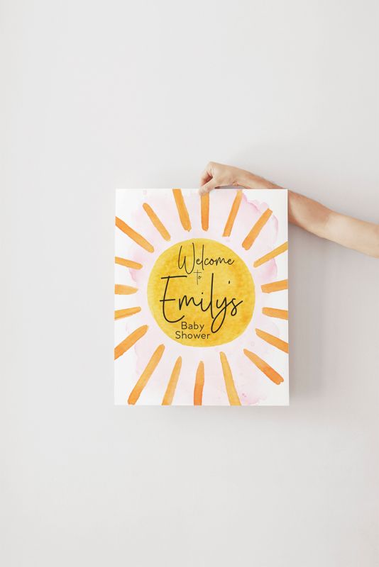 Sunshine Welcome Sign - Pink Sunshine - My Sunshine Baby Shower Welcome Sign - Boho Baby Shower