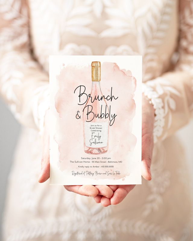 Brunch and Bubbly Bridal Shower Invitation - Champagne Brunch with the Bride - Bridal Luncheon - Bridesmaids Lunch - Brunch Invites