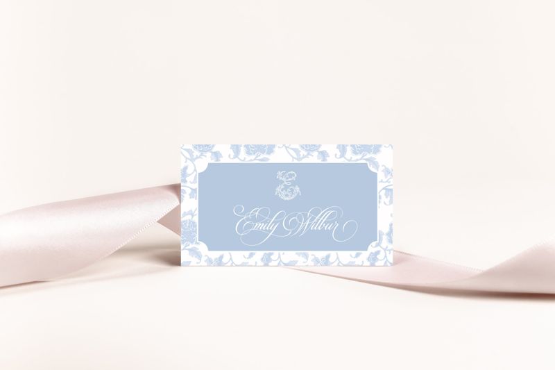 Printed Escort Cards for Bridal Shower - Chinoiserie Place Cards - Chinoiserie Bridal Luncheon - Initial Escort Cards - Personalized (10 escort cards)