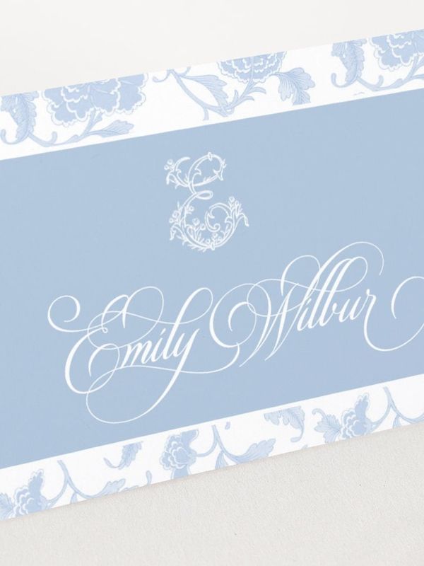 Printed Escort Cards for Bridal Shower - Chinoiserie Place Cards - Chinoiserie Bridal Luncheon - Initial Escort Cards - Personalized (10 escort cards)