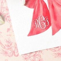 Red Bow Cocktail Napkins - Personalized Monogram Christmas Bow Paper Napkins - Baby shower Napkins - Holiday Party Custom Cocktail Napkins (100 Printed Napkins | Cocktail 4.75")